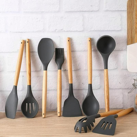 Silicone Cooking Utensils Set of 11pcs with Holder
